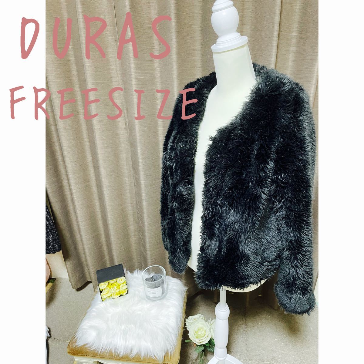 極美品☆カシミアファーコート マキシ丈 黒 11 L ベルタボーノ☆14000