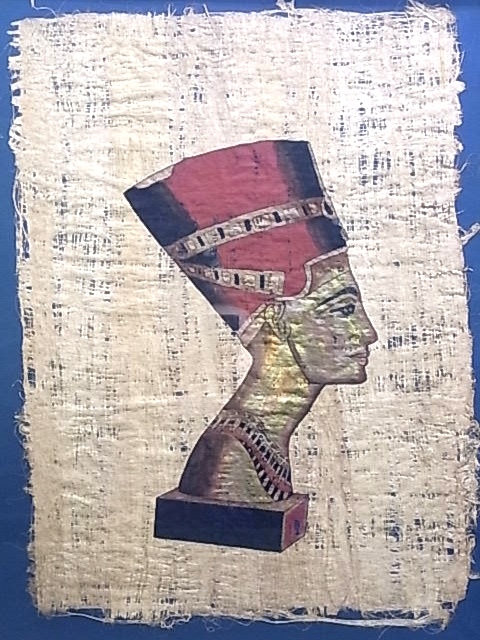 e9309 Peinture sur papyrus Peinture égyptienne Cadre pour figurine, ouvrages d'art, peinture, autres