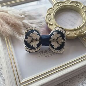 インド刺繍リボンヘアクリップ