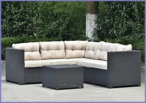 [ new goods free shipping ] garden table rattan style garden sofa garden furniture 4 point set garden table set super-discount rattan style 