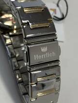 A191 未使用　保護テープ付　メンズ腕時計　Herrlich/ヘルリッチ　ブリリアンカット　天然ダイヤモンド5石　3気圧防水　白文字盤　クォーツ_画像5