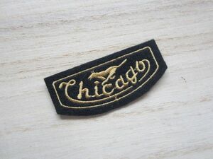 Chicago シカゴ エンブレム フェルト 刺繍 ワッペン/ブレザー ゴルフ IVY アイビールック 大学 42