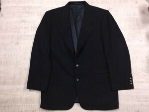 i's EYE cashmere オールド レトロ 古着 ウール フラノ テーラードジャケット メンズ 日本製 カシミヤ100% フォーマル 2つボタン L 黒