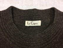 La Capra ラカプラ オールド レトロ 古着 五分袖 ニット セーター レディース カシミヤ100% モンゴル製 M グレー_画像2