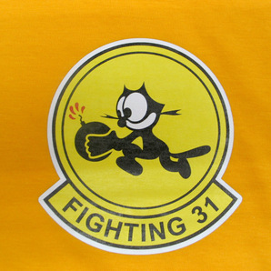 【試作B品扱い】U.S. NAVY VF-31 ゴールド 4.0oz 半袖Tシャツ L 左胸転写プリント ミリタリー VFA-31 USN トムキャットの画像2
