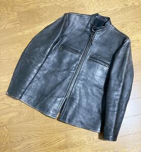 [60s-70s J-100型 RIDERS JACKET] SERVALジッパー シングルライダース バイカーレザージャケット ブラック 60年代 70年代 ビンテージ