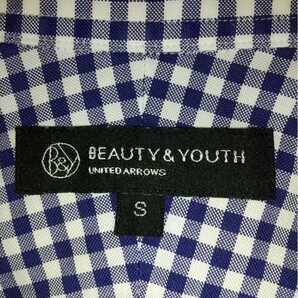 ユナイテッドアローズ UNITED ARROWS シャツ ギンガムチェック ボタンダウン 紺×白 Sサイズ BEAUTY ＆ YOUTH 日本製の画像3