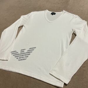 美品 EMPORIO ARMANI 日本正規品　M シルバーラメ　ストレッチ素材　長袖Tシャツ