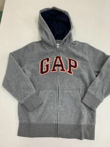 ■ＧＡＰ■新品■ロゴパーカー■１３０■グレー■ギャップ■フリース■ジップアップ■人気のタイプ21●1-1