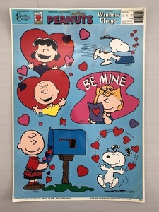 PEANUTS スヌーピー バレンタイン Valentine Window Clings MADE IN USA [pe-600]オールド ヴィンテージ