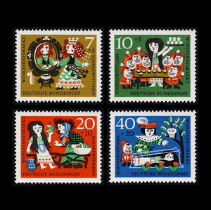 ■西ドイツ切手　1962年　白雪姫 / 童話　4種完