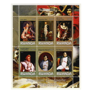 ■ルワンダ切手　2016年　ナポレオン　6種シート