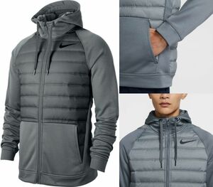 L Nike Thermal Zip Food Winter Rise Inspection Hotless Hybrid Jacket Parker Down Fleece Phantom/Grey