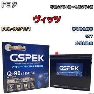 バッテリー デルコア GSPEK トヨタ ヴィッツ DBA-NCP131 CVT Q-90