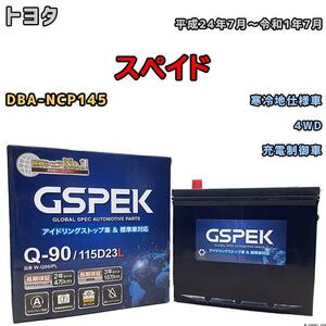 バッテリー デルコア GSPEK トヨタ スペイド DBA-NCP145 4WD Q-90