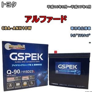 バッテリー デルコア GSPEK トヨタ アルファード CBA-ANH10W サイドリフトアップ Q-90