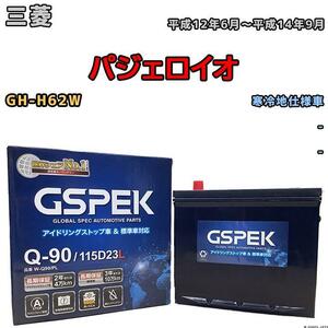 バッテリー デルコア GSPEK 三菱 パジェロイオ GH-H62W - Q-90