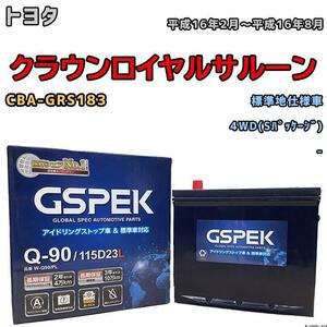 バッテリー デルコア GSPEK トヨタ クラウンロイヤルサルーン CBA-GRS183 4WD(Sパッケージ) Q-90