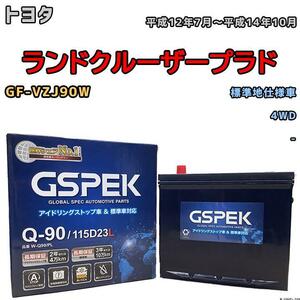 バッテリー デルコア GSPEK トヨタ ランドクルーザープラド GF-VZJ90W 4WD Q-90