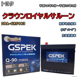 バッテリー デルコア GSPEK トヨタ クラウンロイヤルサルーン DBA-GRS183 (Sパッケージ) Q-90