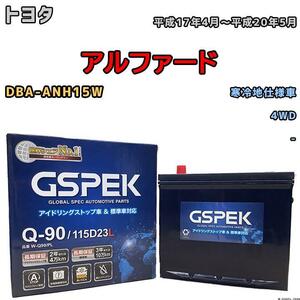 バッテリー デルコア GSPEK トヨタ アルファード DBA-ANH15W 4WD Q-90