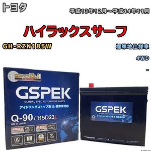 バッテリー デルコア GSPEK トヨタ ハイラックスサーフ GH-RZN185W 4WD Q-90