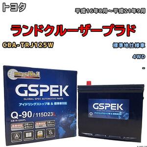 バッテリー デルコア GSPEK トヨタ ランドクルーザープラド CBA-TRJ125W 4WD Q-90