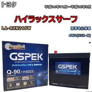 バッテリー デルコア GSPEK トヨタ ハイラックスサーフ LA-RZN215W 4WD(SSR-X) Q-90