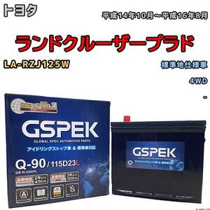 バッテリー デルコア GSPEK トヨタ ランドクルーザープラド LA-RZJ125W 4WD Q-90