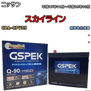 バッテリー デルコア GSPEK ニッサン スカイライン CBA-CPV35 - Q-90