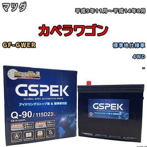 バッテリー デルコア GSPEK マツダ カペラワゴン GF-GWER 4WD Q-90