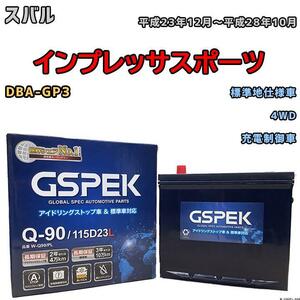 バッテリー デルコア GSPEK スバル インプレッサスポーツ DBA-GP3 4WD Q-90