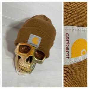 ヴィンテージ　CARHARTT カーハート　USA製　ブラウン　ワッチキャップ　ニットキャップ　ニット帽子　キャップ　帽子　茶