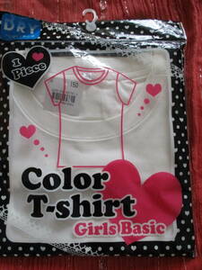 ■タグ付★女の子 シンプル 半袖 Ｔシャツ DRY さらっとした着心地 Color T-shirt Girls Basic 白 オフホワイト 【150】