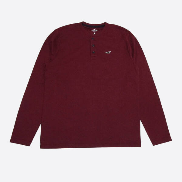 ★SALE★Hollister/ホリスター★長袖ヘンリーネックTシャツ (Burgundy/M)