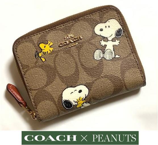 新品 COACH X PEANUTS コーナー ジップ リストレット シグネチャー