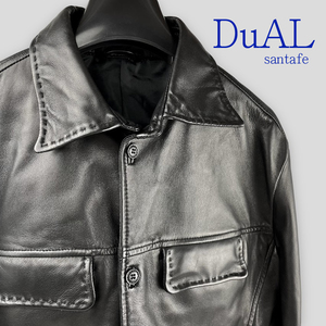 - Dual Mr./Ms. Tafe ● Роскошная кожаная куртка-рубашка из овечьей кожи, размер 48, черный [Справочная цена: 150000 иен]