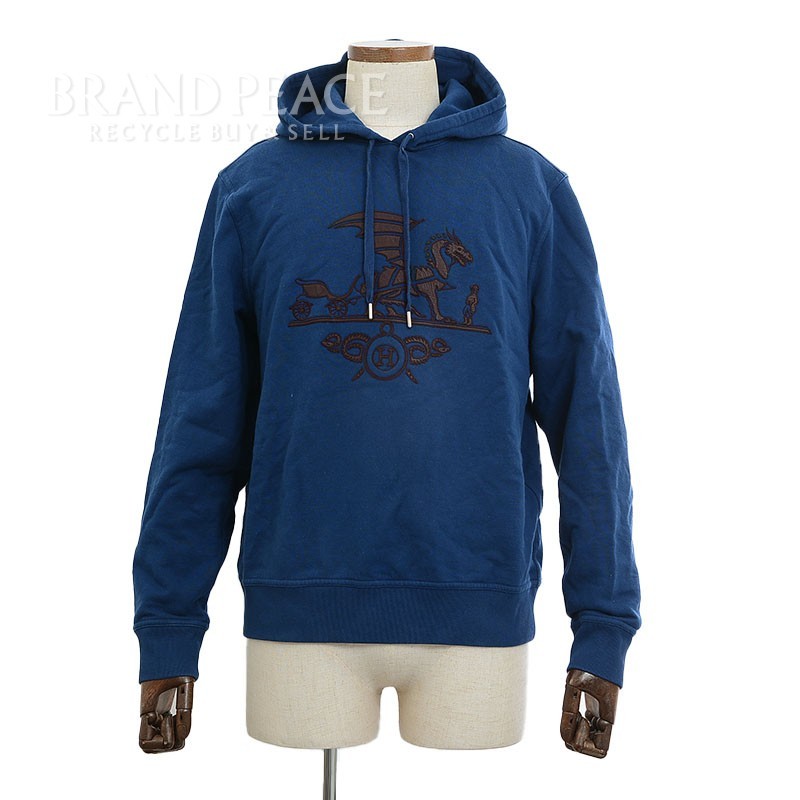 長期在庫品 エルメス プルオーバー スウェット パーカー 馬 レザー