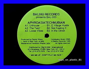 Daniel Wang / Aphroasiatechnubian/Balihu Records BAL-003/US Original/5点以上で送料無料、10点以上で10%割引!!/12'