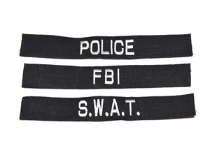 米国法執行機関 SWAT FBI POLICE ネームタグ パッチ 3点セット A835