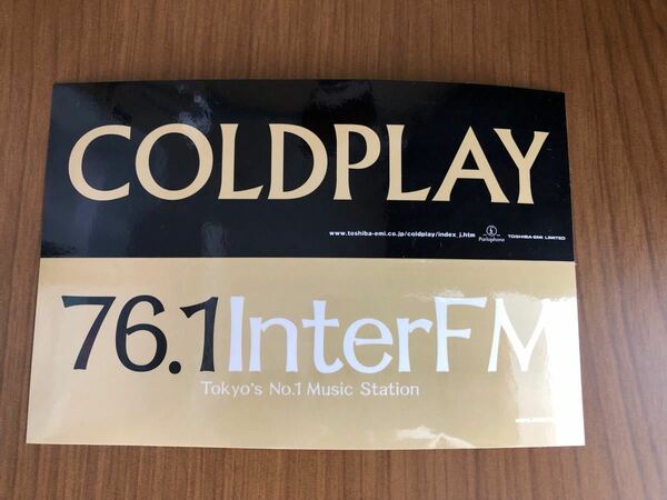 ★未使用 Coldplay InterFM ステッカー 非売品★