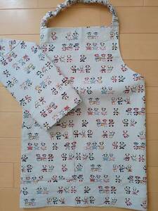 * hand made apron 2 point set 120 rom and rear (before and after) Nakayoshi ... pocket attaching *