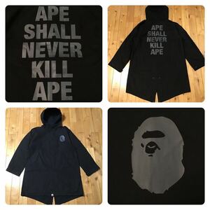 BAPE モッズ コート Lサイズ black a bathing ape HOODIE jacket エイプ ベイプ アベイシングエイプ パーカー ジャケット ASNKA m13992