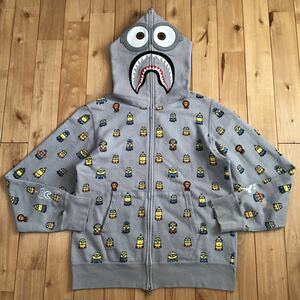 ミニオン シャーク パーカー Mサイズ グレー a bathing ape BAPE MINIONS shark full zip hoodie エイプ ベイプ アベイシングエイプ w014