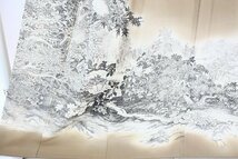 【送料無料】色留袖 淡いカーキ色 墨描き 松に鷹 身丈161.5cm 裄丈68cm 落款 鷲峰風月吉祥文 フォーマル 袷 正絹　仕立て上がり m-3981_画像6