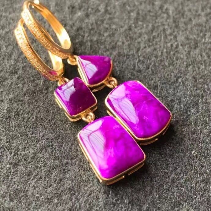 ピアス(両耳用) 【高級】スギライトピアス2.95g