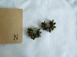  Germany beads faru fur re beads earrings green titanium post hand made earrings 