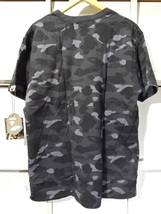 初期【Ｌ】BAPE リバーシブル Tシャツ ブラック カモ×ホワイト カモ カラーカモ 新迷彩 A BATHING APE（ア ベイシング エイプ） NIGO 新品_画像2