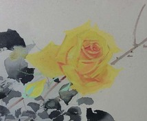 481253 水彩 松本慎三 作 仮題「薔薇」（色紙）日本水彩画会会員・画家_画像3