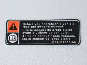 YAMAHA 純正 FZ25/FAZER25/FZS25/FZS-FI/FZ-X/MT-15/MT-15 V2/YZF-R15 V3.0/R15 V4/R15M 警告ラベル #B97-F1568-00